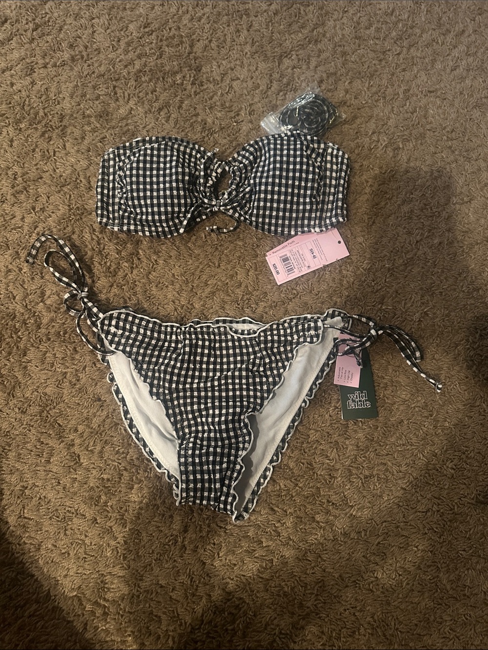 Gingham black bikini